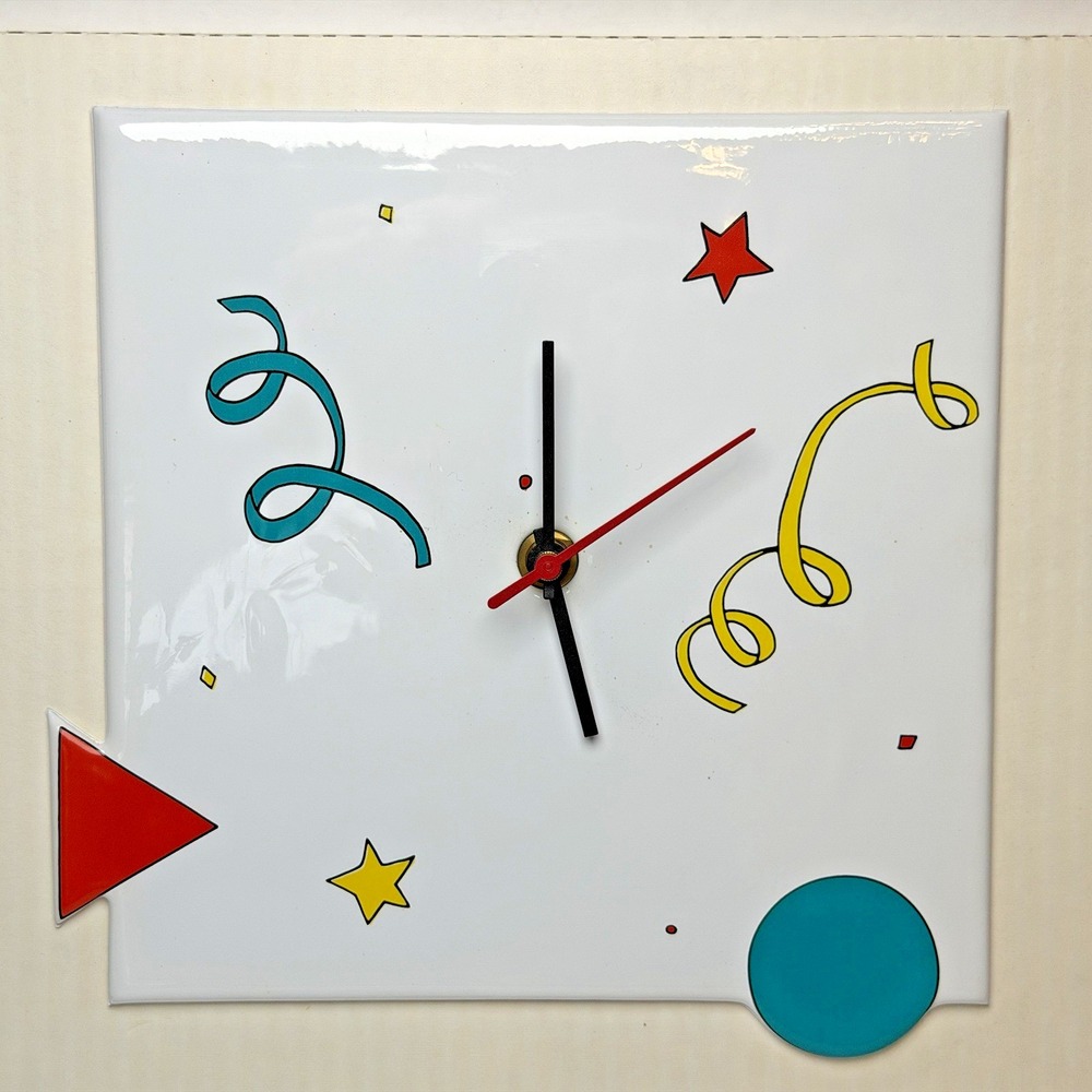 Small World Greeting Retro Vinyl Wall Clock White 80's 90's #136 Working 8" x 8"